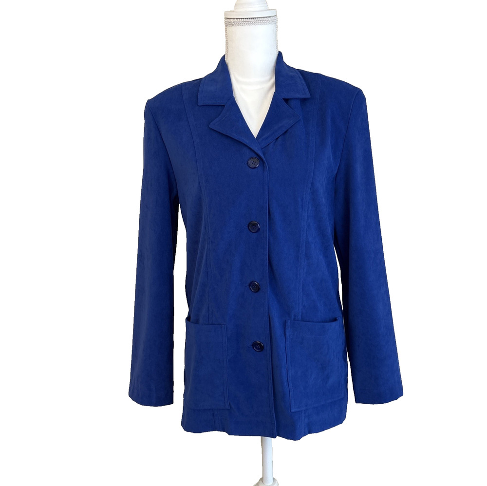 Briggs Womens New York Blazer Dark Royal Blue 4-Button Business, Size Small